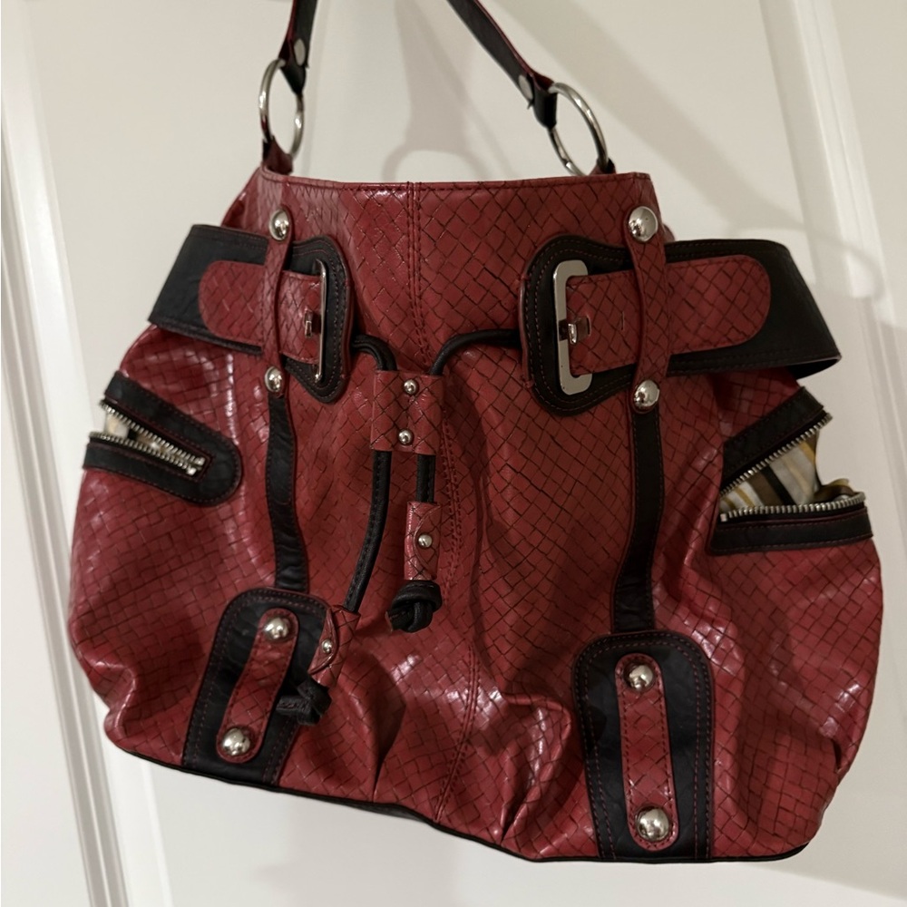 Kate Landry Chic Red and Black Shoulder Bag